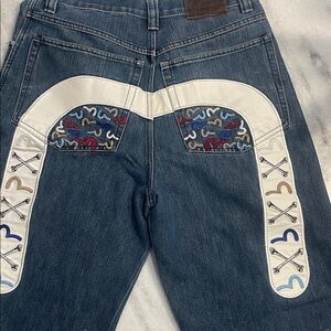 Evisu Shorts With Leather Detail